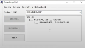 JTAG driver install screen